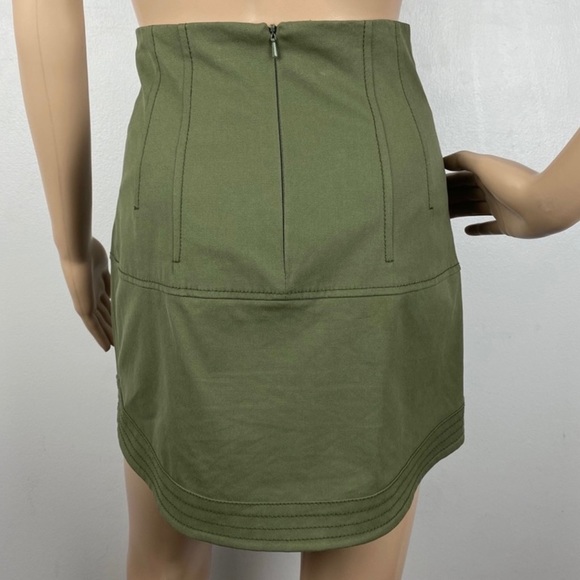 MARISSA WEBB GREEN LACE-UP CANVAS MINI SKIRT - Picture 6 of 7